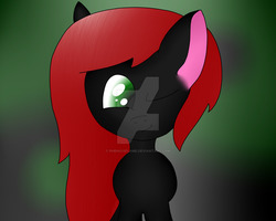 Size: 1024x819 | Tagged: safe, artist:steamyart, oc, oc only, oc:ashlee, looking at you, one eye closed, red and black oc, solo, watermark, wink