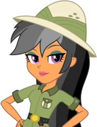 Size: 6415x8458 | Tagged: safe, artist:pink1ejack, chestnut magnifico, daring do, equestria girls, g4, absurd resolution, clothes, female, hat, looking at you, pith helmet, simple background, solo, transparent background, vector