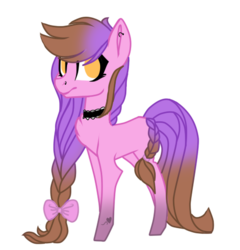 Size: 458x478 | Tagged: safe, artist:symphstudio, oc, oc only, oc:agata, earth pony, pony, bow, braid, female, hair bow, mare, simple background, solo, transparent background