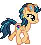 Size: 82x90 | Tagged: safe, artist:botchan-mlp, indigo zap, pegasus, pony, equestria girls, g4, animated, cute, desktop ponies, equestria girls ponified, female, gif, goggles, mare, pixel art, ponified, simple background, solo, sprite, transparent background, trotting, zapabetes
