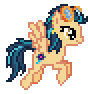Size: 88x94 | Tagged: safe, artist:botchan-mlp, indigo zap, pegasus, pony, equestria girls, g4, animated, cute, desktop ponies, equestria girls ponified, female, flying, gif, goggles, mare, pixel art, ponified, simple background, solo, sprite, transparent background, zapabetes