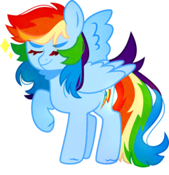 Size: 1427x1483 | Tagged: safe, artist:kotoink, rainbow dash, pegasus, pony, g4, eyes closed, female, raised hoof, simple background, solo, transparent background