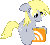 Size: 108x97 | Tagged: safe, artist:ponypharmacist, derpy hooves, pegasus, pony, g4, female, floppy ears, gif, icon, non-animated gif, pixel art, rss, simple background, sitting, solo, transparent background