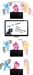 Size: 540x1225 | Tagged: safe, artist:atmospark, artist:dudepivot47, artist:flutter--shy, artist:myardius, fluttershy, pinkie pie, rainbow dash, changeling, earth pony, pegasus, pony, g4, comic, computer, funny, humor, list, suspicious