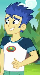 Size: 385x720 | Tagged: safe, screencap, flash sentry, equestria girls, g4, my little pony equestria girls: legend of everfree, camp everfree outfits, clothes, male, shorts, smiling, solo