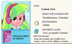 Size: 503x308 | Tagged: safe, artist:horsesplease, edit, lemon zest, equestria girls, g4, my little pony equestria girls: friendship games, crystal prep academy, eqg profiles, female, solo, unhappy, upset