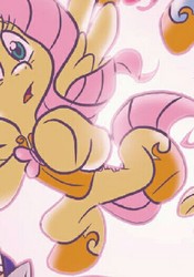 Size: 369x526 | Tagged: safe, artist:jay fosgitt, idw, fluttershy, pegasus, pony, g4, spoiler:comic, spoiler:guardians of harmony, anatomically incorrect, armor, armor of friendship, female, incorrect leg anatomy, open mouth, prevailing armor, solo