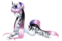 Size: 3000x2000 | Tagged: safe, artist:minelvi, oc, oc only, oc:lunelaya, oc:taela, bicorn, pony, eyelashes, female, fusion, high res, horn, mare, prone, signature, simple background, solo, transparent background