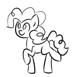Size: 1950x1980 | Tagged: safe, artist:provolonepone, pinkie pie, earth pony, pony, g4, animated, dancing, female, gif, missing cutie mark, monochrome, solo