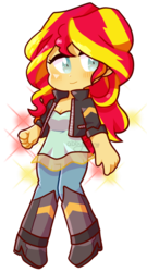 Size: 509x943 | Tagged: safe, artist:abbybean, sunset shimmer, human, equestria girls, g4, chibi, cute, female, shimmerbetes, simple background, solo, transparent background