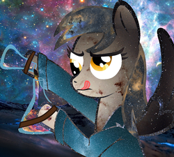 Size: 555x500 | Tagged: safe, artist:nightpon3, derpy hooves, pegasus, pony, g4, chemistry, female, mare, solo, space