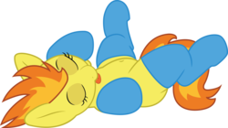 Size: 4448x2491 | Tagged: safe, artist:pabbley, spitfire, pegasus, pony, g4, belly button, clothes, cute, cutefire, eyes closed, female, high res, simple background, sleeping, socks, solo, tongue out, transparent background, vector