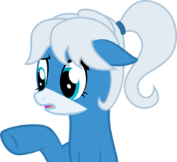 Size: 2500x2292 | Tagged: safe, artist:arifproject, oc, oc only, oc:notification, earth pony, pony, g4, confused, derpibooru ponified, female, floppy ears, high res, mare, open mouth, raised hoof, simple background, solo, transparent background, vector