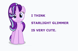 Size: 940x624 | Tagged: safe, starlight glimmer, pony, unicorn, g4, cute, female, glimmerbetes, looking at you, opinion, simple background, smiling, solo, truth
