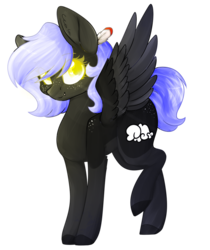 Size: 819x976 | Tagged: safe, artist:ohhoneybee, artist:twinkepaint, oc, oc only, oc:cloudy night, pegasus, pony, female, mare, raised leg, simple background, solo, transparent background