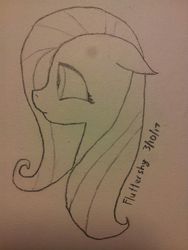 Size: 900x1200 | Tagged: safe, artist:knightsmile, fluttershy, g4, female, solo, traditional art