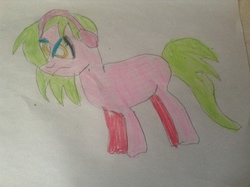 Size: 2592x1936 | Tagged: safe, lemon zest, pony, g4, drawing, female, headphones, ponified, solo, traditional art