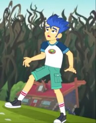 Size: 355x458 | Tagged: safe, screencap, flash sentry, equestria girls, g4, legend of everfree, camp everfree outfits, clothes, converse, looking up, male, shoes, shorts, sneakers, socks, solo