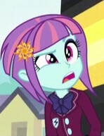 Size: 148x193 | Tagged: safe, screencap, sunny flare, equestria girls, g4, my little pony equestria girls: friendship games, clothes, confused, crystal prep academy uniform, female, school uniform, solo