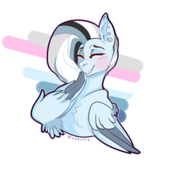 Size: 1024x1024 | Tagged: safe, artist:zakkurro, oc, oc only, blushing, eyes closed, simple background, solo, transparent background, wing hands