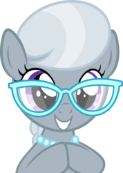 Size: 3556x5000 | Tagged: safe, artist:slb94, silver spoon, earth pony, pony, g4, twilight time, absurd resolution, bust, cute, female, filly, glasses, gritted teeth, happy, hnnng, jewelry, looking at you, necklace, silverbetes, simple background, smiling, solo, transparent background, vector