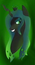 Size: 785x1440 | Tagged: dead source, safe, artist:vivianity, queen chrysalis, changeling, changeling queen, g4, bust, female, gradient background, portrait, solo