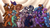 Size: 1280x719 | Tagged: safe, artist:sugaryviolet, oc, oc only, oc:cobalt blitz, oc:daturea eventide, oc:der, oc:endra, oc:feather freight, oc:gladiolus, oc:gyro feather, oc:gyro tech, oc:rollback, oc:seaward skies, oc:shaddie quindecim, oc:starflurry, oc:tinisparkler, oc:verlo streams, oc:zero, oc:zuthal, griffon, monster pony, original species, pegasus, pony, tatzlpony, australia, australian flag, female, griffonized, group, male, micro, shipping, species swap, straight