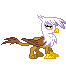 Size: 132x146 | Tagged: safe, artist:botchan-mlp, gilda, griffon, g4, animated, blinking, cute, desktop ponies, female, gif, gildadorable, majestic, pixel art, simple background, solo, spread wings, sprite, transparent background