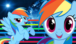 Size: 1166x685 | Tagged: safe, artist:alanfernandoflores01, rainbow dash, g4, female, open mouth, smiling, solo, vector, wallpaper