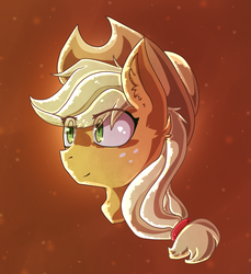 Size: 1100x1200 | Tagged: safe, artist:ink98, applejack, earth pony, pony, g4, bust, female, freckles, mare, portrait, solo