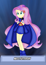 Size: 2480x3508 | Tagged: safe, artist:jucamovi1992, fluttershy, equestria girls, g4, alternate universe, clothes, costume, crossover, dc comics, dc universe, female, high res, miss martian, smiling, solo