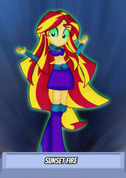 Size: 1600x2263 | Tagged: safe, artist:jucamovi1992, sunset shimmer, equestria girls, g4, clothes, crossover, dc comics, dc universe, female, solo, standing, starfire, teen titans