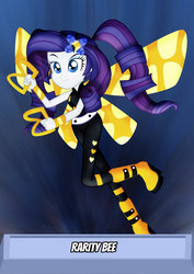 Size: 1024x1448 | Tagged: safe, artist:jucamovi1992, rarity, equestria girls, g4, alternate hairstyle, boots, bumblebee (dc comics), crossover, dc comics, dc universe, female, smiling, solo, teen titans, weapon