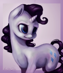 Size: 1024x1168 | Tagged: safe, artist:isaeliseduk, rarity, g4, female, gradient background, solo, uncanny valley