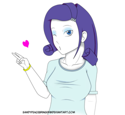Size: 2416x2216 | Tagged: safe, artist:sandypeacebringer, rarity, equestria girls, g4, blowing a kiss, bracelet, female, heart, high res, one eye closed, simple background, solo, transparent background, wink