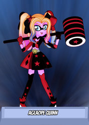 Size: 1600x2263 | Tagged: safe, artist:jucamovi1992, oc, oc only, oc:aglaope, equestria girls, g4, crossover, dc comics, harley quinn, solo