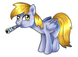 Size: 1095x804 | Tagged: safe, artist:not-ordinary-pony, derpy hooves, pony, g4, cute, female, flute, musical instrument, silly, silly pony, simple background, solo, transparent background