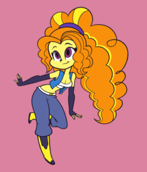 Size: 3000x3500 | Tagged: safe, artist:khuzang, adagio dazzle, equestria girls, g4, my little pony equestria girls: rainbow rocks, arm warmers, bojack unbound, boots, breasts, cleavage, clothes, cosplay, costume, crossover, dragon ball, dragon ball z, dragonball z: bojack unbound, evening gloves, female, fighting trousers, fingerless elbow gloves, fingerless gloves, gloves, hairband, high res, long gloves, parachute pants, simple background, smiling, solo, zangya