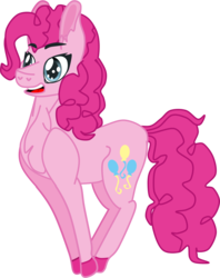 Size: 1342x1696 | Tagged: safe, artist:casanova-mew, pinkie pie, earth pony, pony, g4, chest fluff, female, pronking, simple background, solo, transparent background