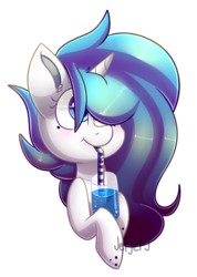 Size: 886x1246 | Tagged: safe, artist:jetjetj, oc, oc only, oc:sydney, pony, unicorn, cute, drinking, drinking glass, drinking straw, female, mare, simple background, solo, transparent background