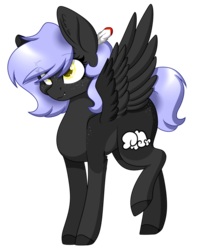 Size: 819x976 | Tagged: safe, artist:despotshy, artist:ohhoneybee, oc, oc only, oc:cloudy night, pegasus, pony, ear fluff, female, mare, raised leg, simple background, solo, spread wings, transparent background