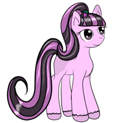 Size: 1022x1056 | Tagged: safe, artist:silversthreads, oc, oc only, unnamed oc, earth pony, pony, adoptable, food, ponytail, solo, strawberry, unshorn fetlocks