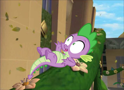 Size: 950x693 | Tagged: safe, screencap, spike, dragon, series:pony tales, g4, fili-second and the rumor weed, male, parody, solo, veggietales