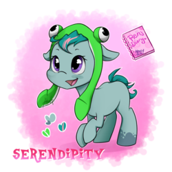 Size: 1024x1024 | Tagged: safe, artist:midnightpremiere, oc, oc only, oc:serendipity, cute, diary, female, filly, reference sheet, solo