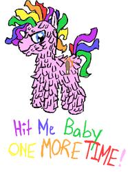 Size: 237x318 | Tagged: safe, artist:dreaminqheart, oc, oc only, ...baby one more time, britney spears, male, piñata, simple background, sketch, solo, song reference, white background