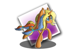Size: 800x600 | Tagged: safe, artist:tyandagaart, oc, oc only, pony, unicorn, abstract background, female, horn, mare, raised hoof, simple background, solo, transparent background, unicorn oc
