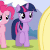 Size: 344x345 | Tagged: safe, screencap, applejack, pinkie pie, twilight sparkle, earth pony, pony, unicorn, g4, wonderbolts academy, animated, animation error, blinking, c:, cropped, cute, dancing, female, frown, gif, layering error, lidded eyes, loop, mare, raised hoof, raised leg, smiling, solo focus, stomping, trotting, trotting in place, twiabetes, walking