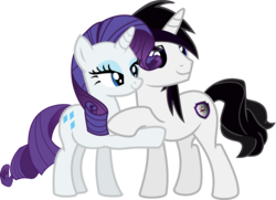 Size: 7413x5377 | Tagged: safe, artist:barrfind, rarity, oc, oc:barrfind, pony, unicorn, g4, absurd resolution, canon x oc, couple, female, hoof hold, love, male, mare, rarifind, shipping, simple background, stallion, straight, transparent background, vector