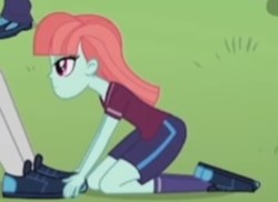 Size: 685x500 | Tagged: safe, screencap, melon mint, equestria girls, g4, pinkie spy (short), cropped, op i can't see shit, solo focus