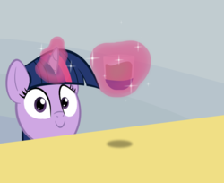 Size: 800x654 | Tagged: safe, artist:binkyt11, twilight sparkle, g4, chocolate, chocolate milk, everything is ruined, exploitable meme, female, levitation, looking at you, magic, meme, milk, pure unfiltered evil, solo, spilled milk, telekinesis, this will end in spilled milk, this will end in tears